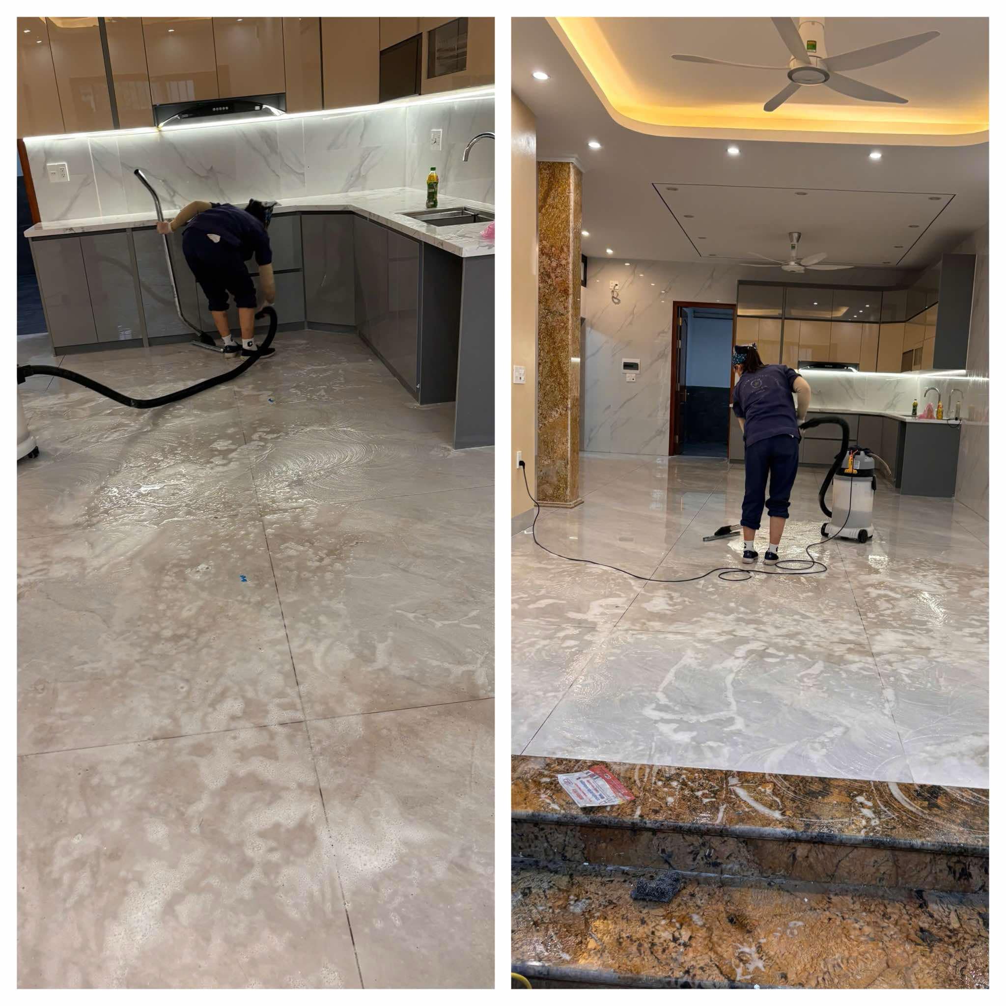 vệ sinh hút bụi khu vực nhà bếp